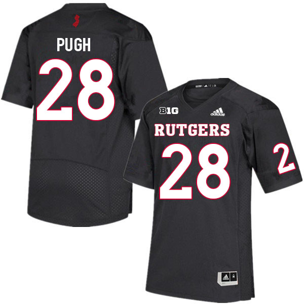 Men #28 Aslan Pugh Rutgers Scarlet Knights College Football Jerseys Sale-Black